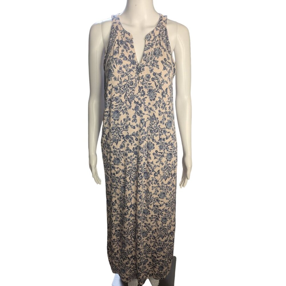 J. Jill Island Breeze Maxi Dress Sz S Floral Print Pockets Stretchy Flowy Boho